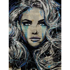 Loui Jover Haven Canvas Print Black/White/Blue (50cm x 40cm)