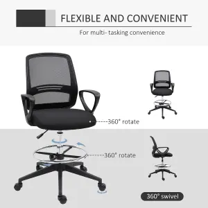 Vinsetto Draughtsman Chair Tall Office Chair with Adjustable Height