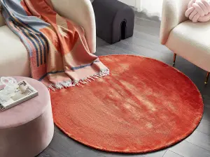 Round Viscose Area Rug 140 cm Orange GESI II