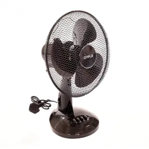 Oypla Electrical 12" 3 Speed Oscillating Black Electric Desk Home Office Fan