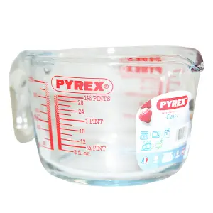 Pyrex Clic Measuring Jug Clear/Red (0.5L)