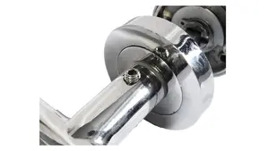 Door Handles T Bar Straight Lever on Rose Latch - Chrome 125mm