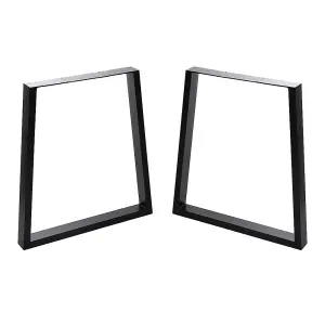 Black Furniture Legs Trapezoidal Metal Table Legs for Home DIY,2PCS,W81 x H 71 cm