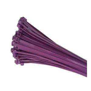 100 x Purple Nylon Cable Ties 100 x 2.5mm / Extra Strong Zip Tie Wraps