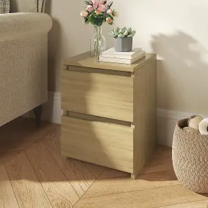 SunDaze Chest of Drawers Storage Bedroom Furniture Cabinet 2 Drawer Oak 30x30x40cm