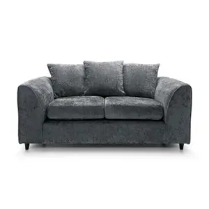 Harriet Crushed Chenille 2 Seater Sofa in Dark Grey