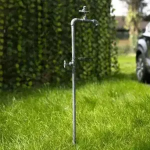 Tap Bird Feeder Bath Garden Stake Decorative Outdoor Garden Steel Home Decor