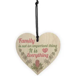 Red Ocean Family It Is Everthing Wooden Hanging Heart Family Sister Nan MuM Plaque Love Gift House Sign