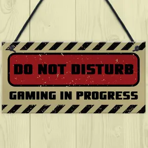 Do Not Disturb Gaming Sign Hanging Gaming Room Sign For Man Cave Gamer Room