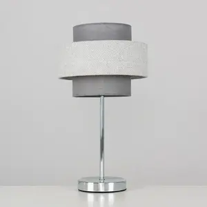 Bogaerts Metal Table Lamp Dark Grey/Herringbone / Included