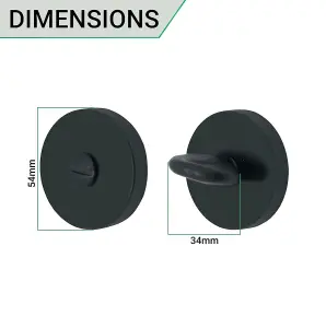 EAI Tubular Bathroom Deadbolt Kit - 64mm Case - 44mm Backset - Matt Black