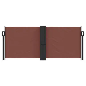 Berkfield Retractable Side Awning Brown 100x1000 cm