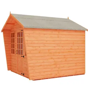 6ft x 8ft (1.75m x 2.35m) Wooden Chalet Tongue and Groove APEX Summerhouse (12mm T&G Floor + Roof) (6 x 8) (6x8)