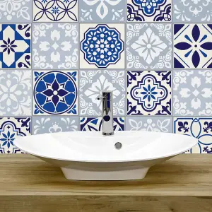 Walplus Blue Grace Mediterrranean Combo Tile Stickers