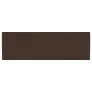 Berkfield Luxury Wash Basin Matt Dark Brown 41x30x12 cm Ceramic