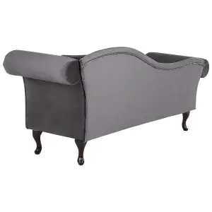 Right Hand Chaise Lounge Velvet Grey LATTES