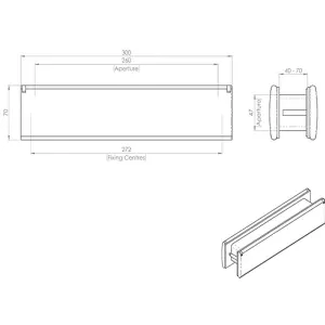 All in one Sleeved Letterbox Plate 260 x 47mm Aperture Satin Steel