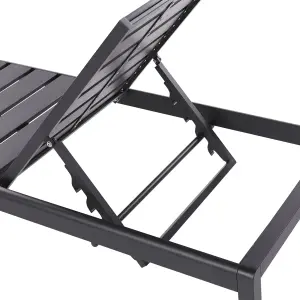 Beliani Industrial Sun Lounger Black NARDO