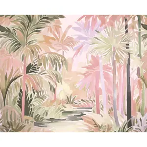 Origin Murals Pretty Palms - Natural Blush Matt Smooth Paste the Wall Mural 300cm wide x 240cm high