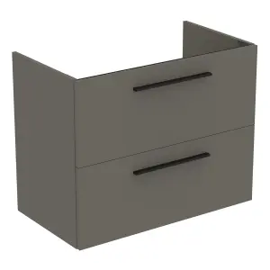 Ideal Standard i.life A Standard Matt Quartz Grey Wall-mounted Bathroom Vanity unit (H) 630mm (W) 800mm