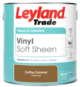 Leyland Trade Vinyl Soft Sheen Walls & Ceilings Emulsion Paint Coffee Caramel (PPG15-02) - 2.5L