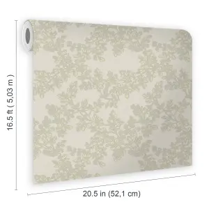 Laura Ashley Burnham Dove grey Trail Smooth Wallpaper