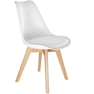 Dining Chairs Frederikke Set of 6 - padded, ergonomic shape - white