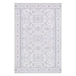 Vernal Felix  Geometric berber  Area Rug Grey & White , 152 cm x 213 cm