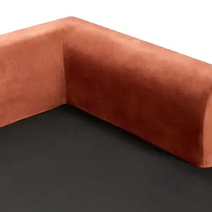 Corner Sofa FLAM Orange Velvet Left Hand