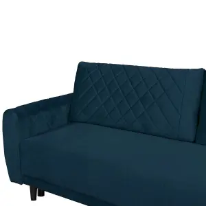 Roma 3 Seater Sofa Bed with Storage - Dark Blue (VELUTTO11)