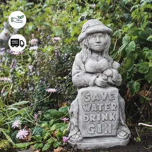 Gin Woman Funny Stone Garden Statue