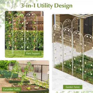 Costway 2 Pack 180 x 50cm Garden Trellis Metal Fencing Barrier Rustproof Plant Support