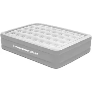 Dreamcatcher Premium Blow up Inflatable Double Air Bed Mattress with Built in Pump 191 x 137 x 46cm and Storage Bag Included