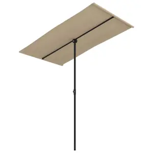 Berkfield Outdoor Parasol with Aluminium Pole 180x130 cm Taupe