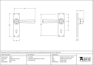 From The Anvil Satin Chrome Straight Lever Lock Set