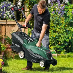 Bosch Advanced Rotak 36v-40-650 36v Cordless Lawnmower 42cm & Trimmer 2x Batts