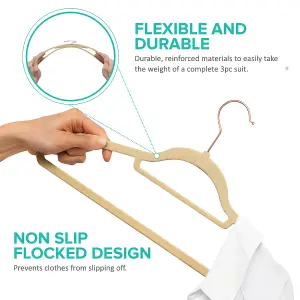 LIVIVO 50 Clothing Hangers - Heavy Duty & Strong Velvet Non-Slip Hook, Space Saving Storage Organiser for Wardrobe & Clothes Rail