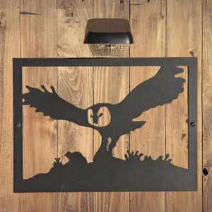 Owl Garden Wall Art Plaque and Solar Lighting