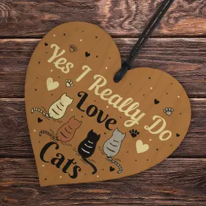 Red Ocean Cat Signs And Plaques For Home Wood Heart Cat Sign For Home Funny Cat Sign Pet Gift Cat Lover Gifts For Women Men