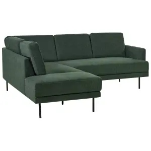 Right-Hand Corner Sofa BREDA Dark Green Fabric Right Hand