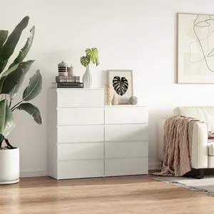 HOMCOM 5 Drawer Cabinet Storage Cupboard Sideboard Organiser Living Room White