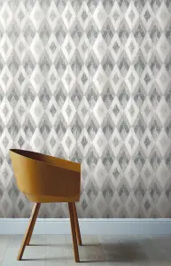 Arthouse Scandi Diamond Silver Wallpaper