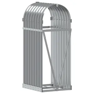 Log Holder Light Grey 40x45x100 cm Galvanised Steel