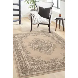 Melrose Colorama Traditional Natural Area Medium Indoor Rug 120/170cm