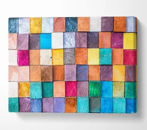 Textures Squares And Shadows Canvas Print Wall Art - Medium 20 x 32 Inches