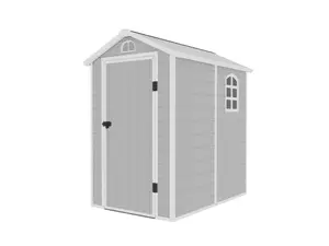 BillyOh Kingston Apex Plastic Shed Light Grey With Floor - 4x6 Light Grey