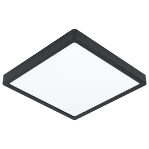 Wall / Ceiling Light Black 285mm Square Surface Mounted 20W LED 3000K