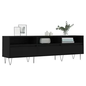 Berkfield TV Cabinet Black 150x30x44.5 cm Engineered Wood