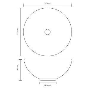 Ceramic Bathroom Sink Basin White Round