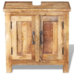 Berkfield Bathroom Vanity Cabinet with Mirror Solid Mango Wood